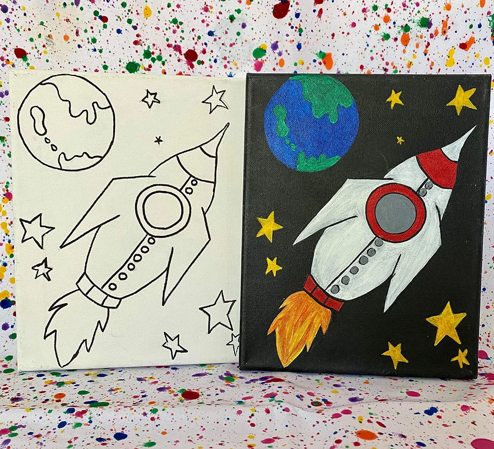 Space predrawn canvas 